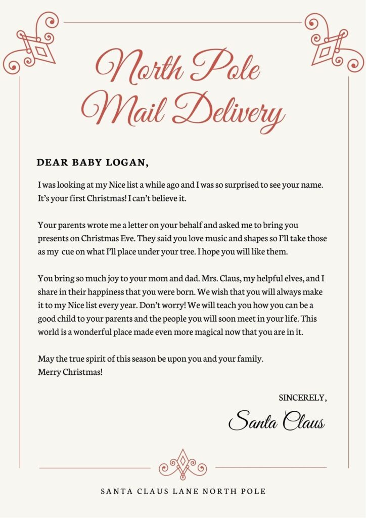 Letter From Santa Free Printable