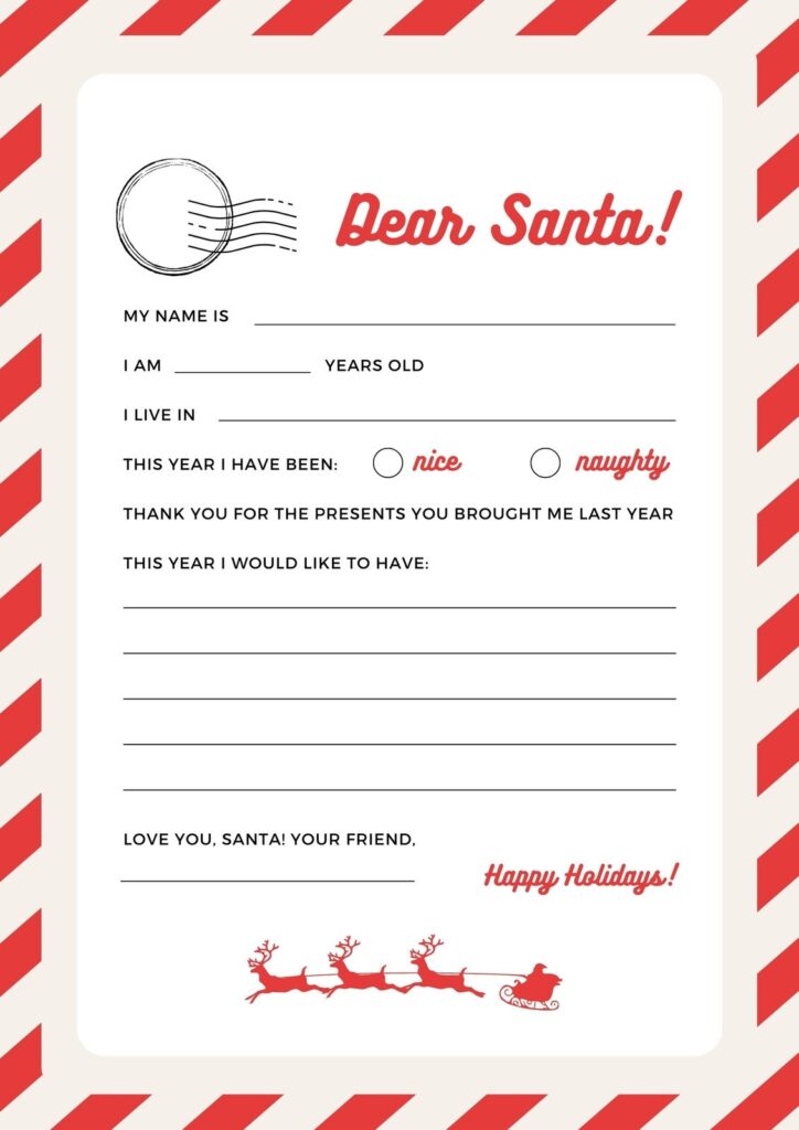 Free Printable Santa Letter Templates You Can Customize Canva