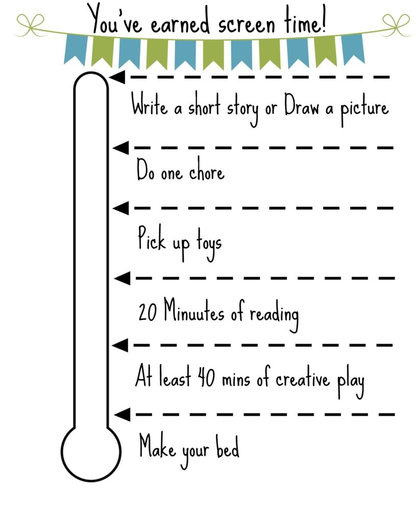 Free Printable Screen Time Chart Screen Time Chart Kids Schedule Chores For Kids