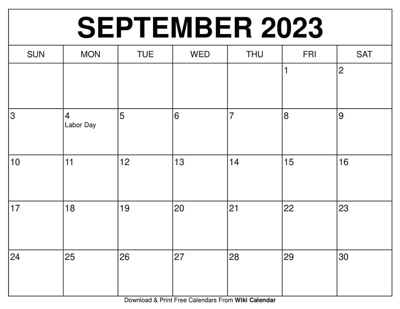 Free Printable September 2023 Calendar Templates With Holidays Wiki Calendar