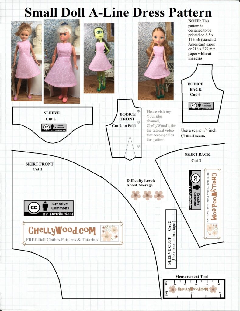 FREE Printable sewing Pattern For Small dolls Free Doll Clothes Patterns