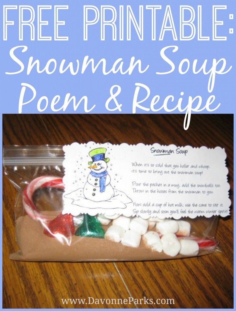 Free Printable Snowman Soup Poem Snowman Soup Poem Snowman Soup Student Christmas Gifts