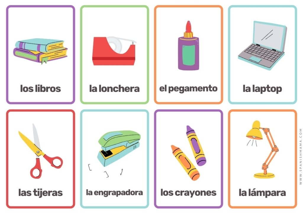 Free Printable Spanish Flashcards For Kids and Posters Spanish Mama