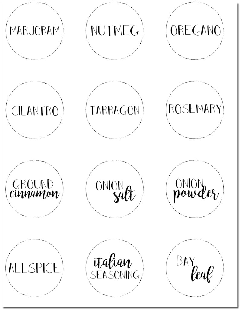 Free Printable Spice Labels