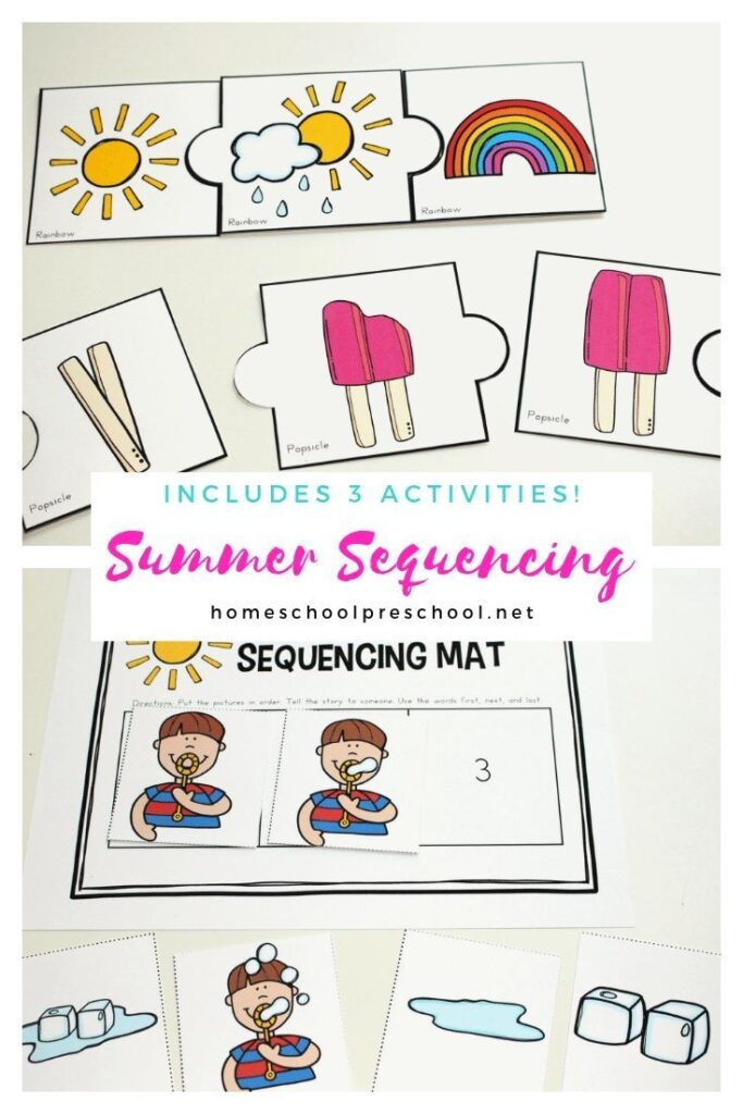 Free Printable Summer Sequencing Cards For Preschoolers Sequencing Activities Kindergarten Sequencing Cards Sequencing Activities