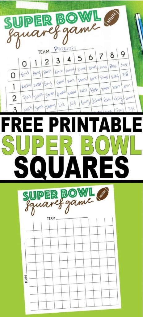 Free Printable Super Bowl Squares Template Superbowl Squares Football Squares Superbowl Party