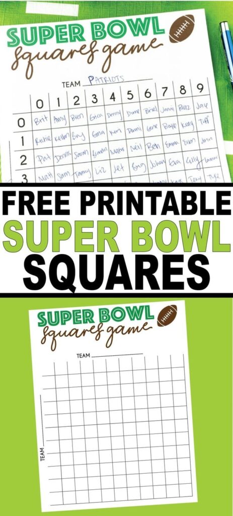 Free Printable Super Bowl Squares