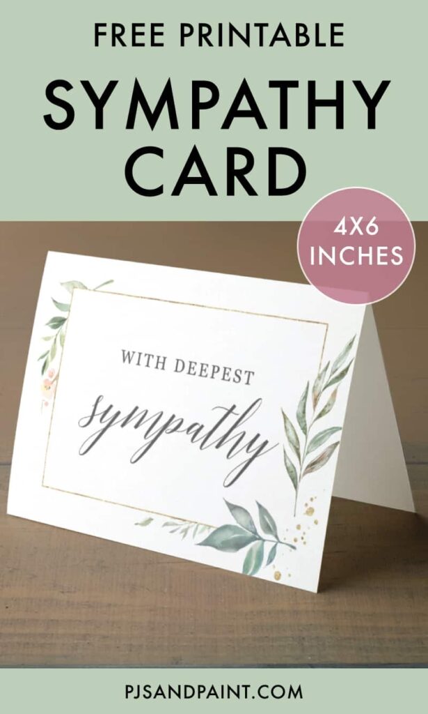 Free Printable Sympathy Card Instant Download Pjs And Paint