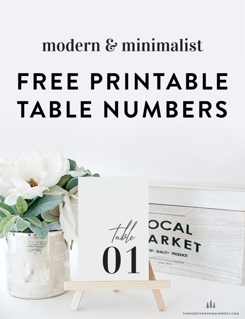 Free Printable Table Numbers Modern Minimalist 1 30