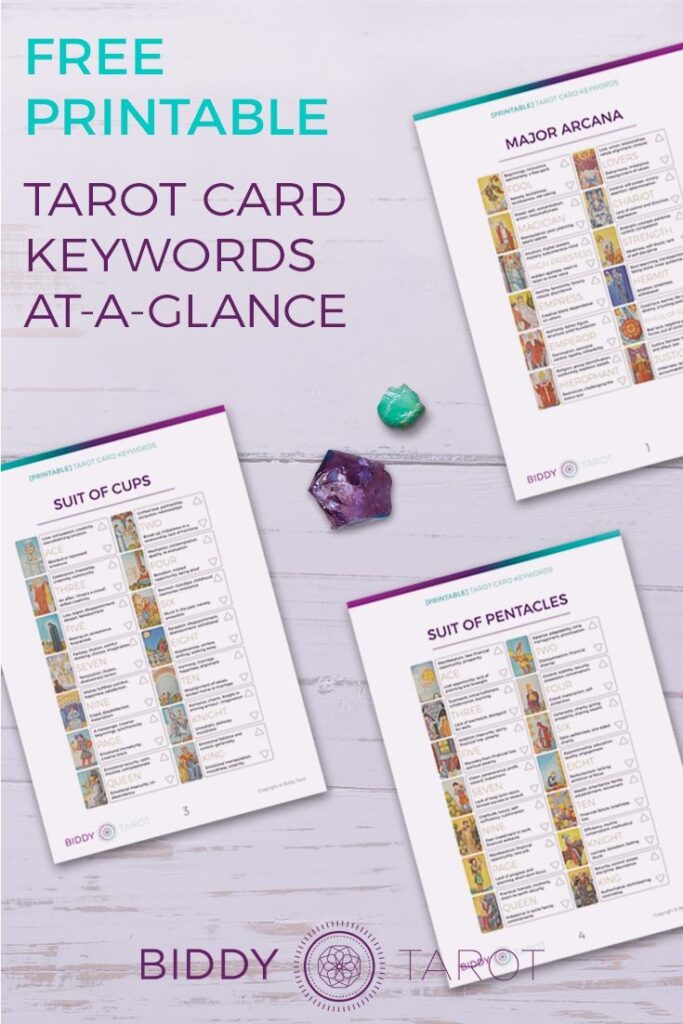 FREE PRINTABLE Tarot Card Meanings Reference Guide Tarot Card Meanings Tarot Card Meanings Cheat Sheets Free Tarot Cards