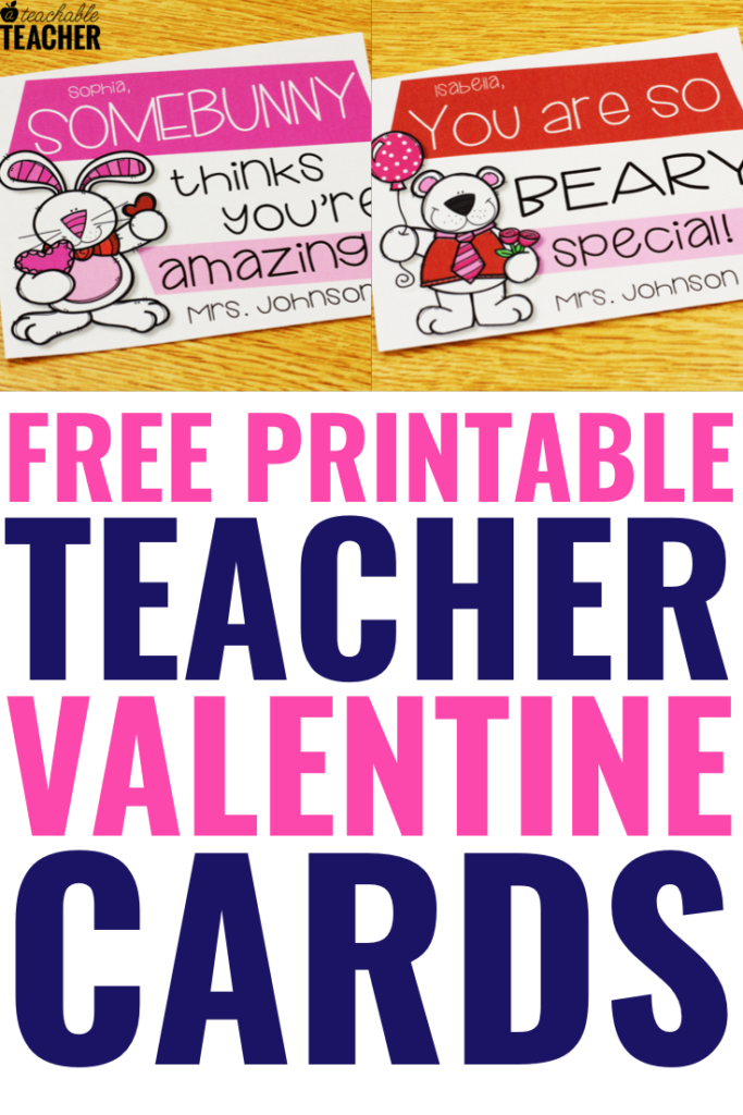 Free Printable Teacher Valentine Cards Archives A Teachable Teacher