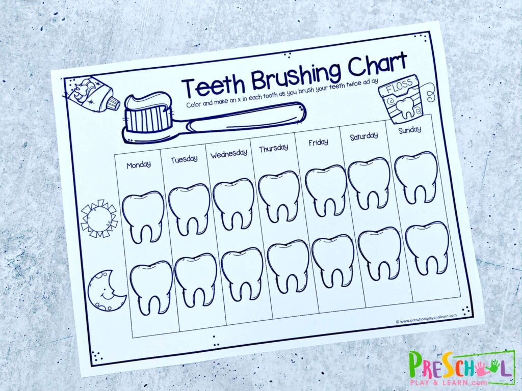  FREE Printable Teeth Brushing Chart For Kids