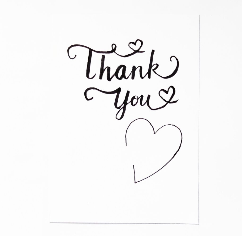 Free Printable Thank You Cards Black And White Free Printable Templates