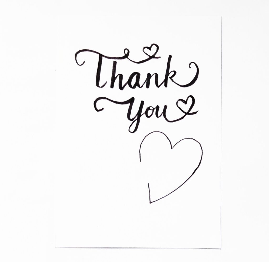 Free Printable Black And White Thank You Cards