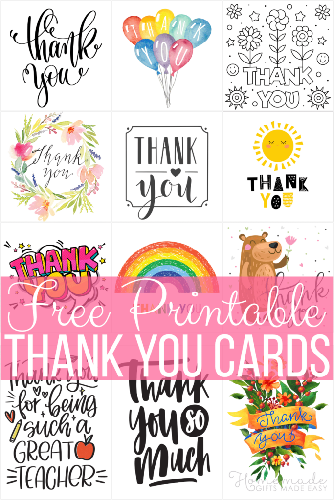 Free Printable Thank You Cards