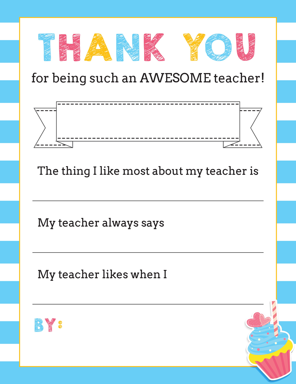 Free Thank You Teacher Printables - Free Printable Templates