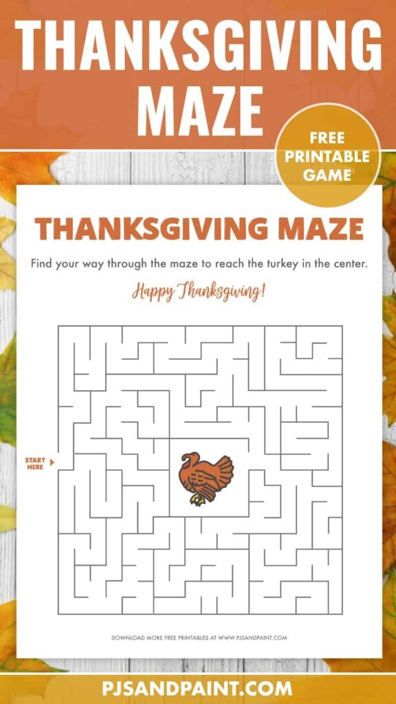 Free Printable Thanksgiving Maze Thanksgiving Games And Activities