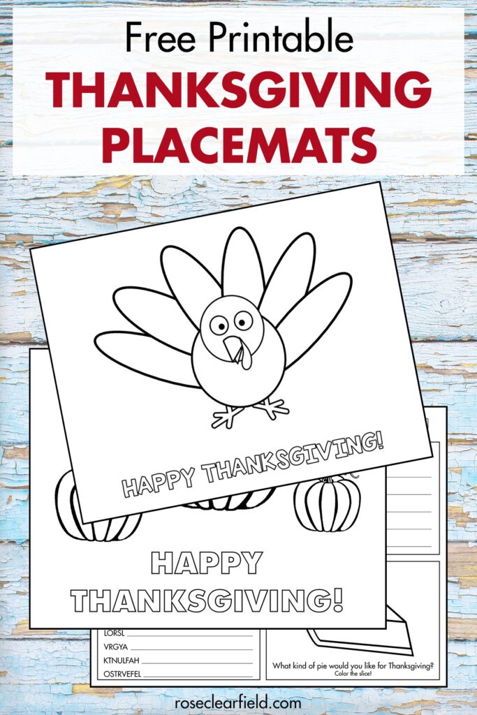 Free Printable Thanksgiving Placemats To Color Rose Clearfield