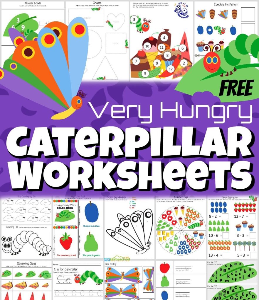  FREE Printable The Very Hungry Caterpillar Worksheets