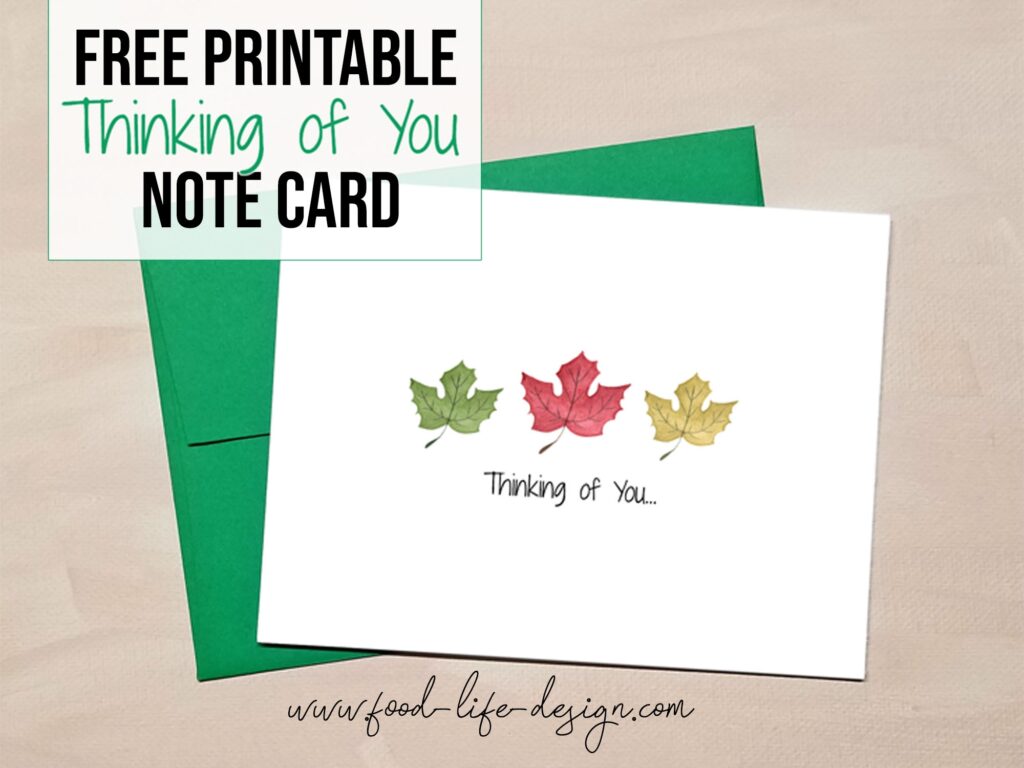 Free Printable Thinking Of You Card Food Life Design