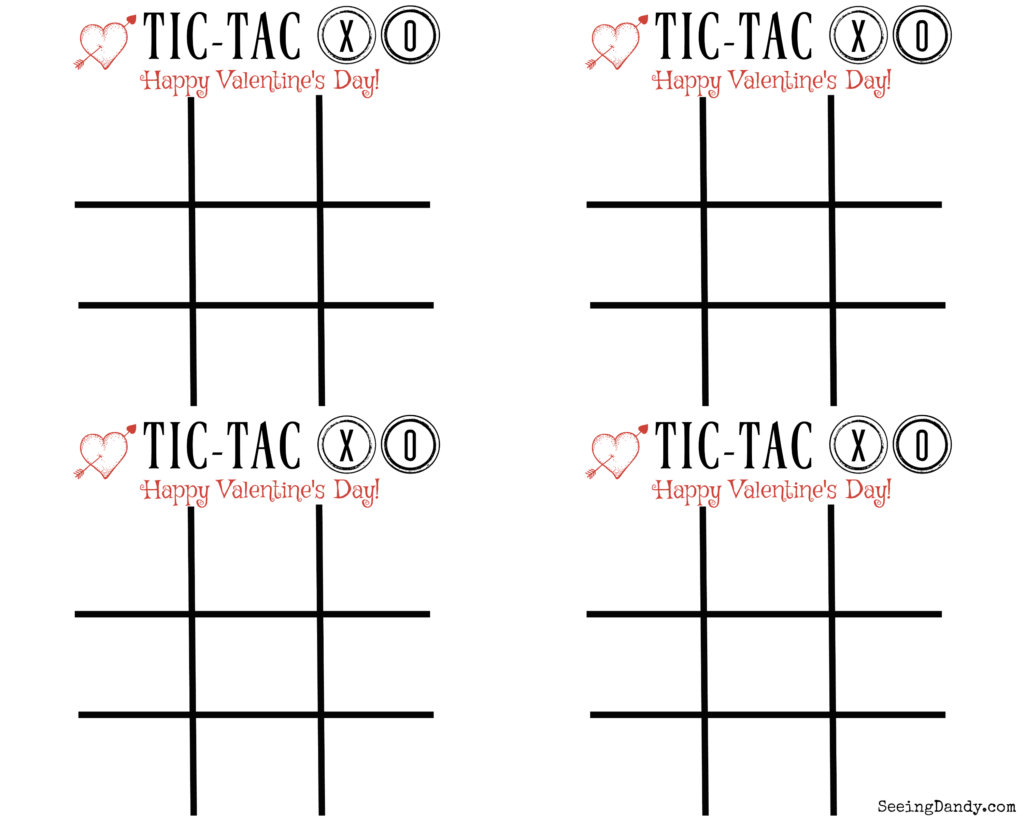 Free Printable Tic Tac XO Valentine s Day Cards Seeing Dandy Blog