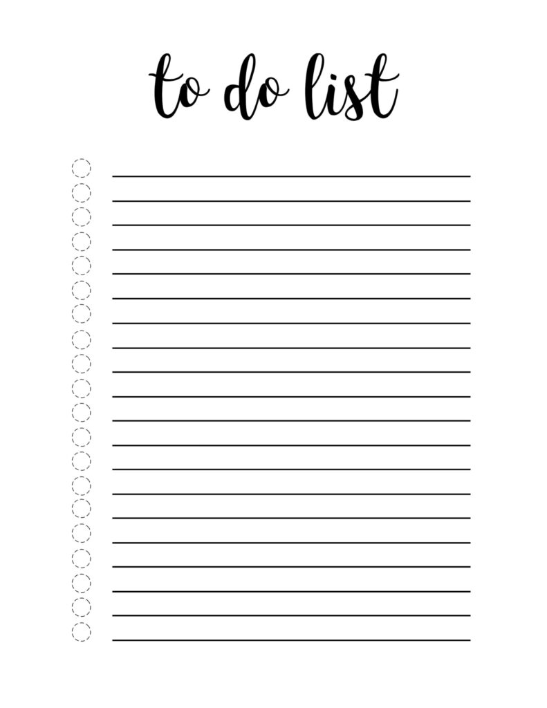 Free Printables To Do List