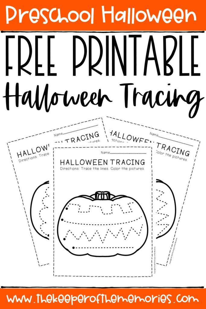Free Printable Tracing Halloween Preschool Worksheets The Keeper Of The Memories