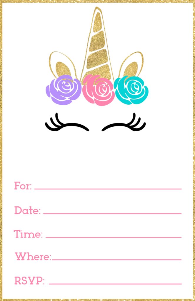 Free Printable Unicorn Invitations Template Paper Trail Design