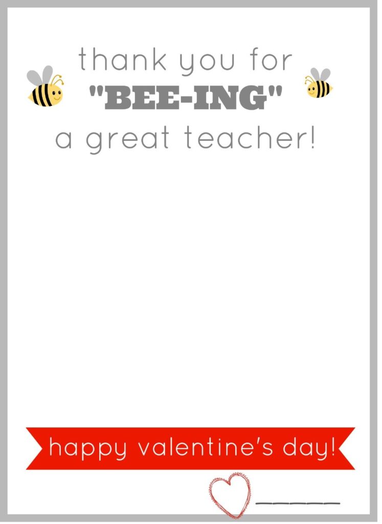 Free Printable Teacher Valentine Cards