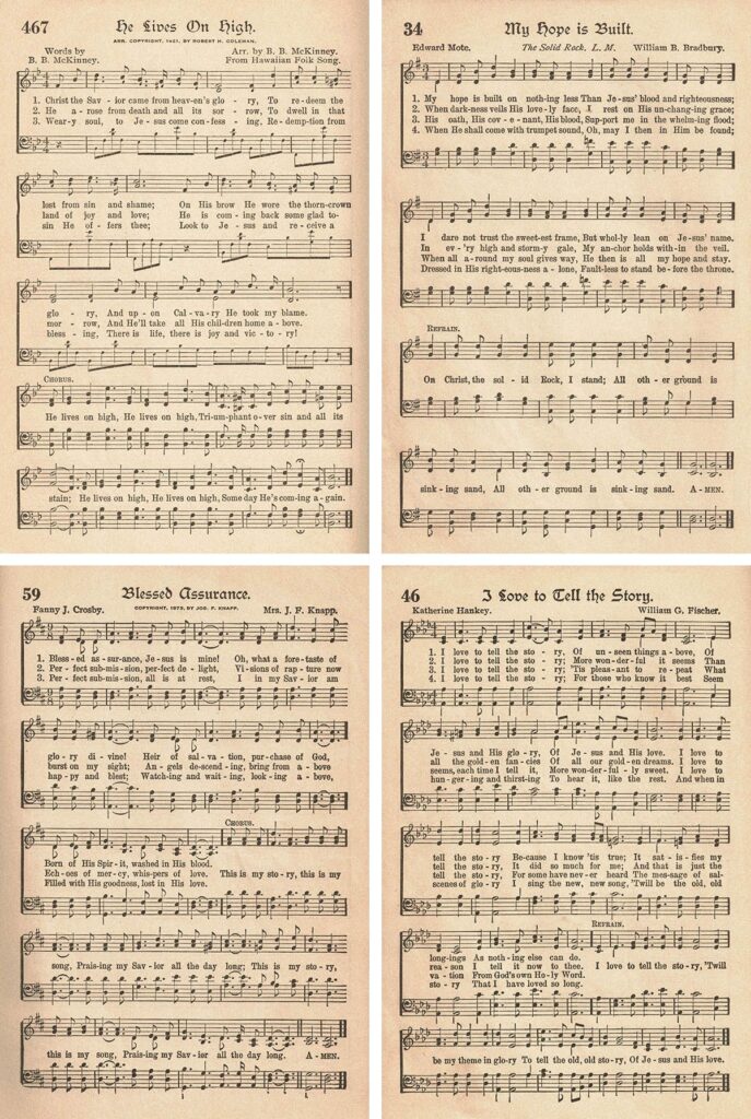 FREE Printable Vintage Hymns Sheet Music Hymn Sheet Music Sheet Music Crafts Sheet Music Art