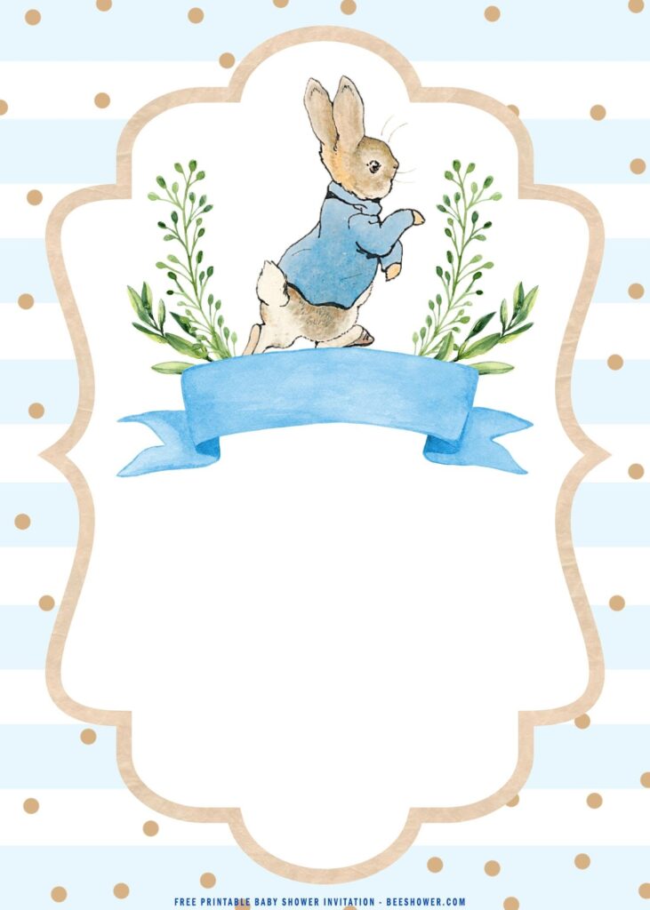 FREE Printable Watercolor Peter The Rabbit Baby Shower Invitation Templates Peter Rabbit Party Einladungen Zur Babyparty Kindergeburtstag