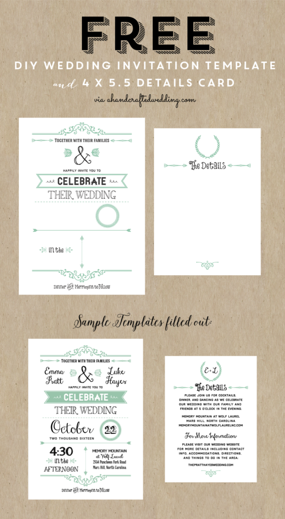 FREE Printable Wedding Invitation Template Free Printable Wedding Invitations Diy Wedding Invitations Templates Wedding Invitations Printable Templates