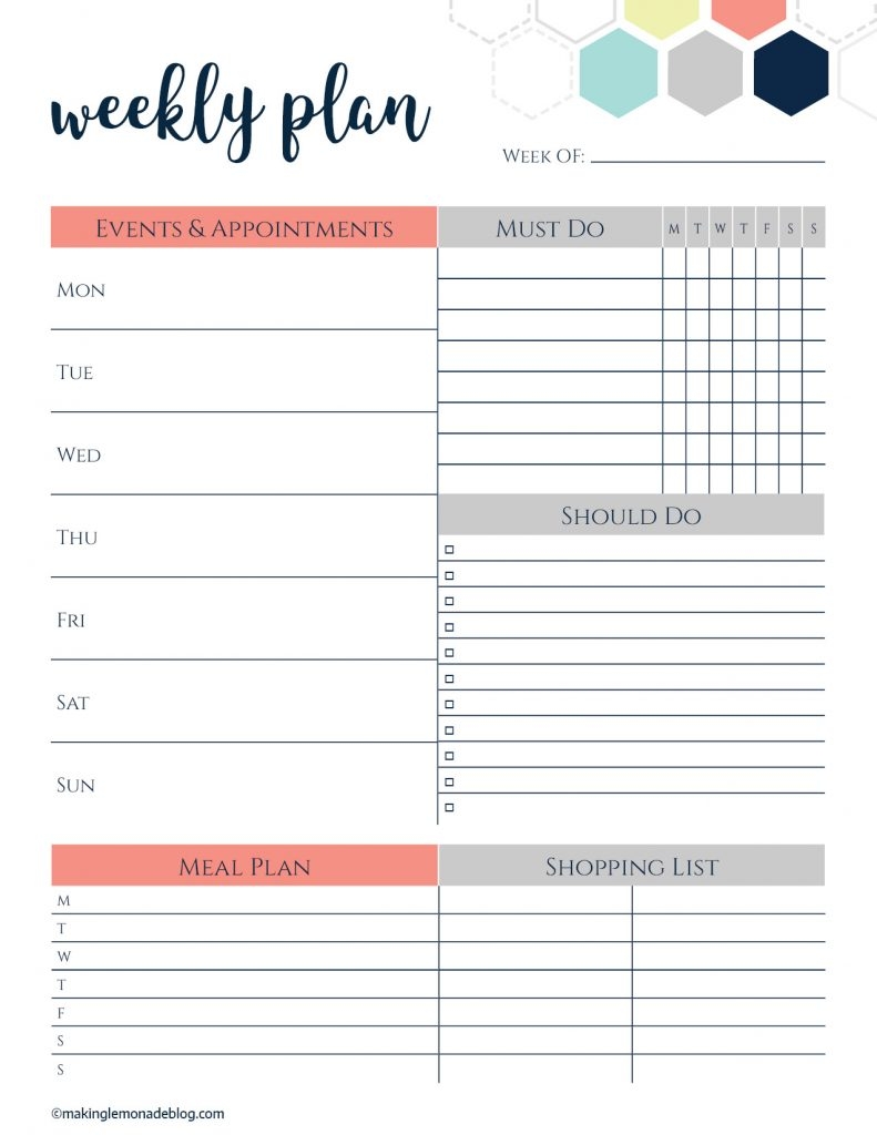 Free Weekly Planner Printable