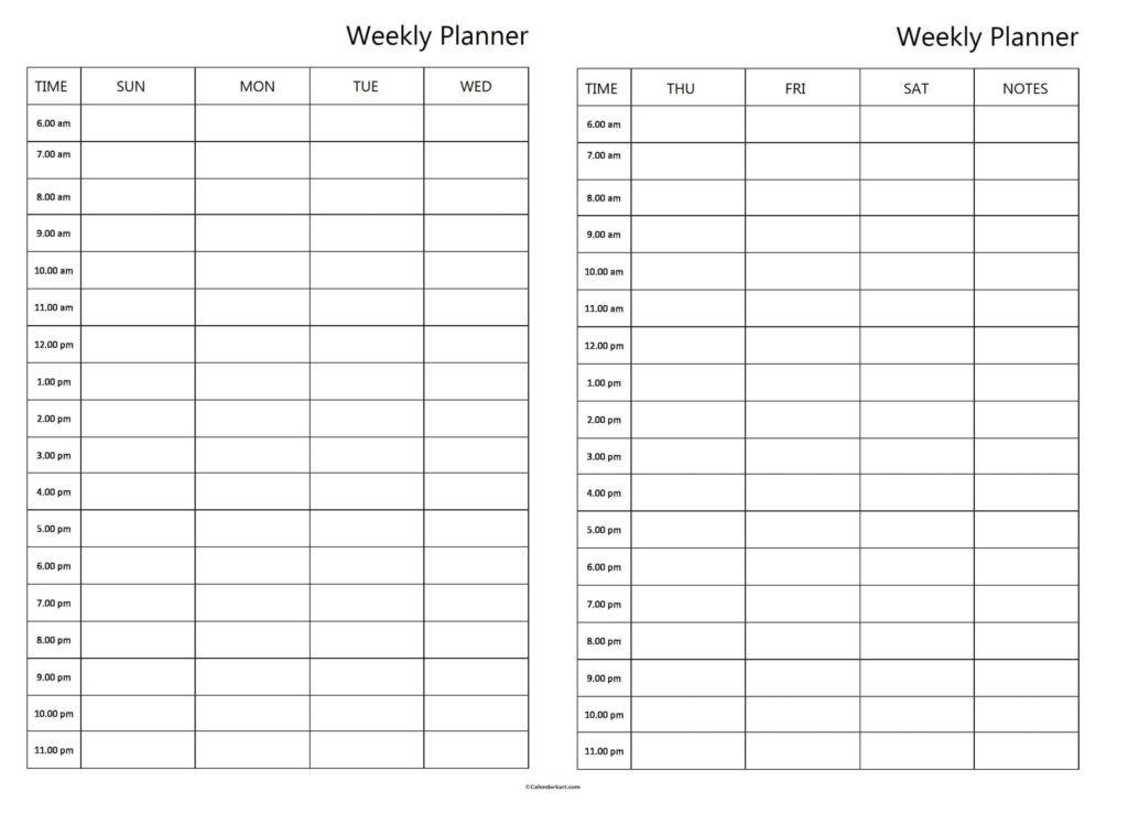 Free Printable Weekly Planner Templates CalendarKart