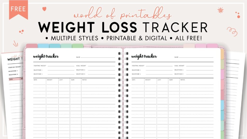 Free Printable Weight Loss Tracker World Of Printables