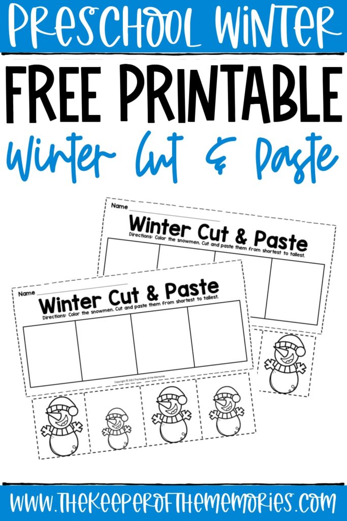 Free Printable Winter Cut And Paste Worksheets The Keeper Of The Memories