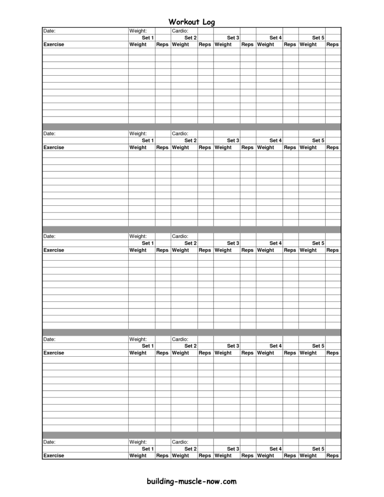 Free printable workout log Workout Template Workout Sheets Workout Plan Template