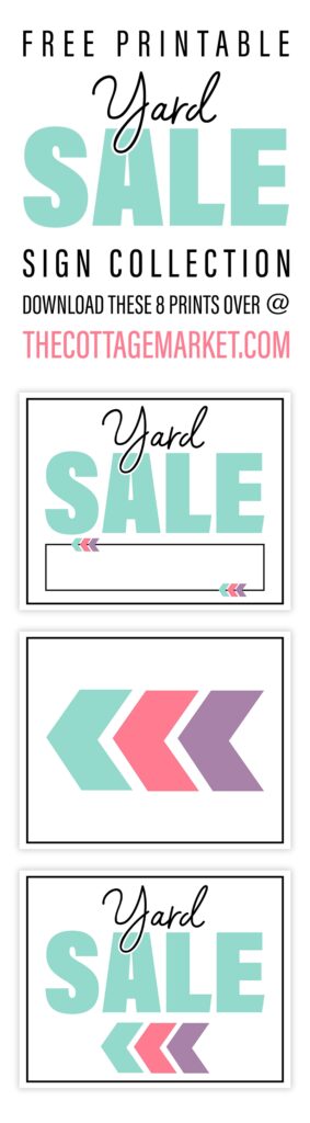 Free Printable Yard Sale Sign Collection The Cottage Market