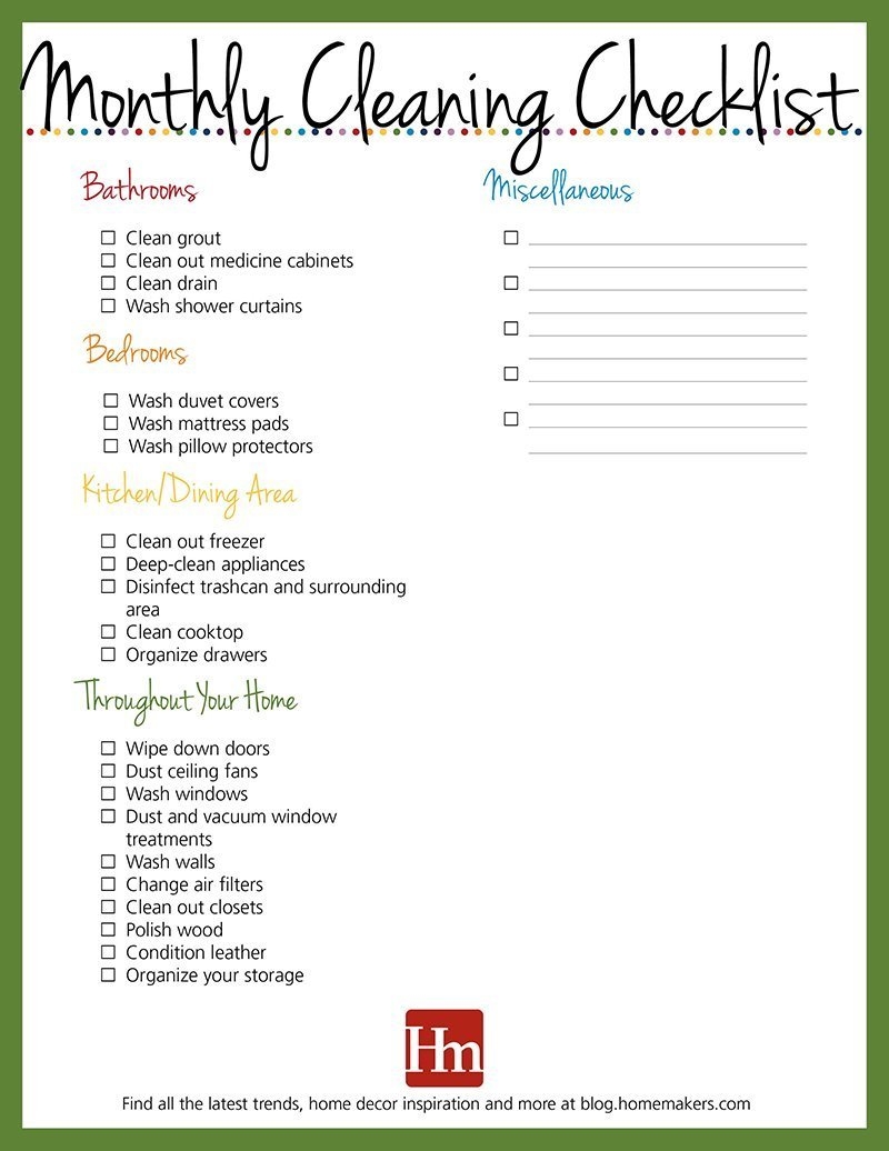 Free Printables Daily Weekly Monthly Cleaning Schedule