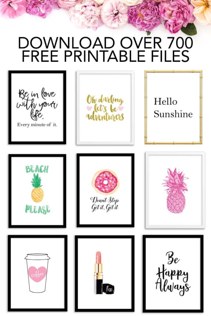 Free Printables Download Over 700 FREE Printable Files Chicfetti Free Printable Art Free Printable Wall Art Wall Printables