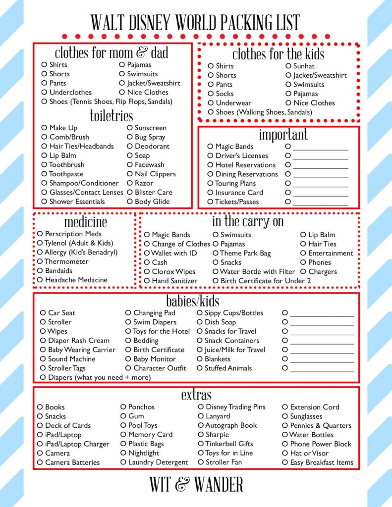 Free Printables Our Handcrafted Life Disney World Packing Disney World Planning Disney World Attractions