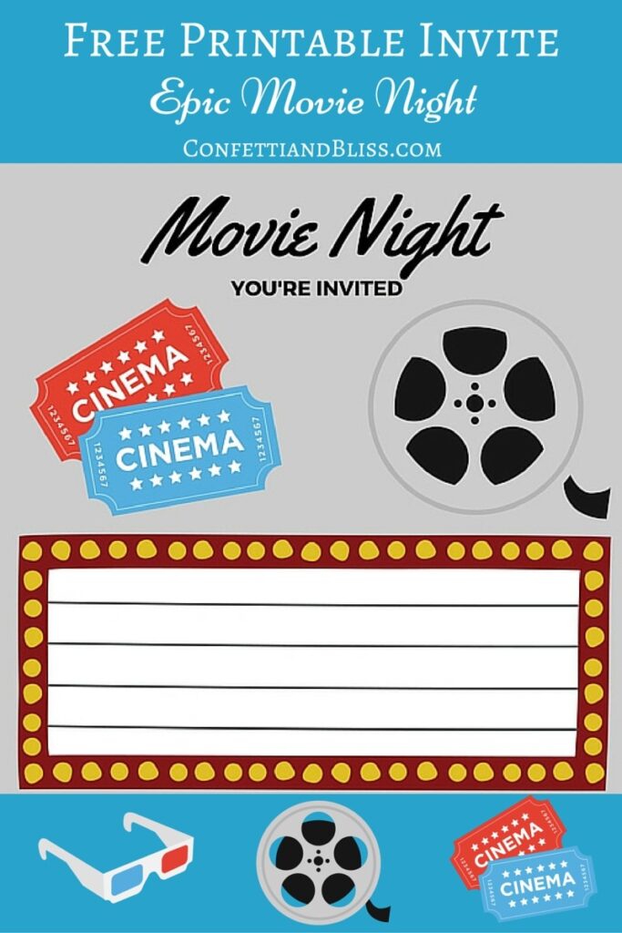 FREE Printables Printable Movie Night Invite