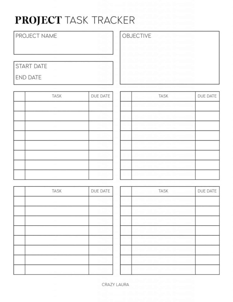 Free Printable Project Planner Pdf