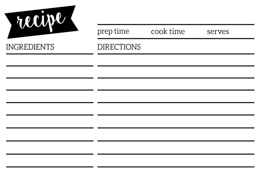 Free Printable Recipe Cards 4x6