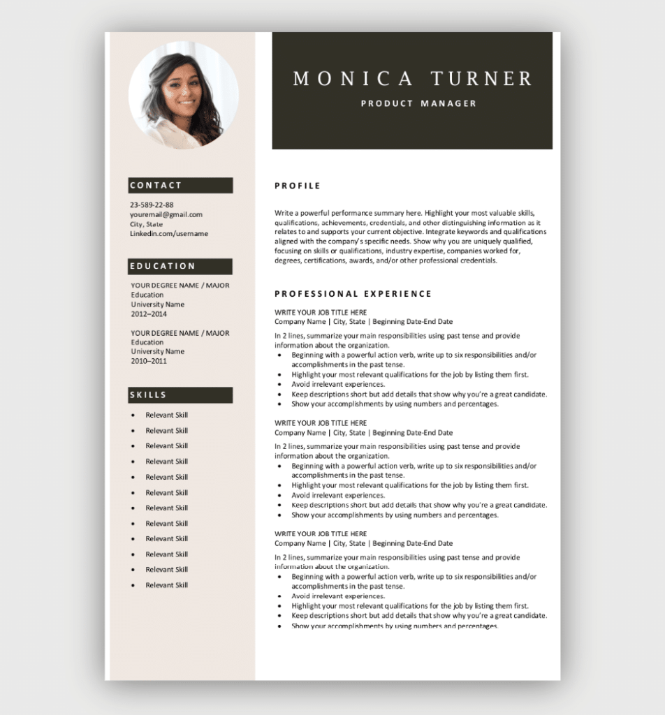 Resume Templates Free Printable