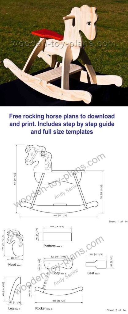 Free Rocking Horse Plans With Full Size Template Patterns Fun Easy To Make Pro Rocking Horse Plans Rocking Horse Woodworking Plans Woodworking Plans Patterns