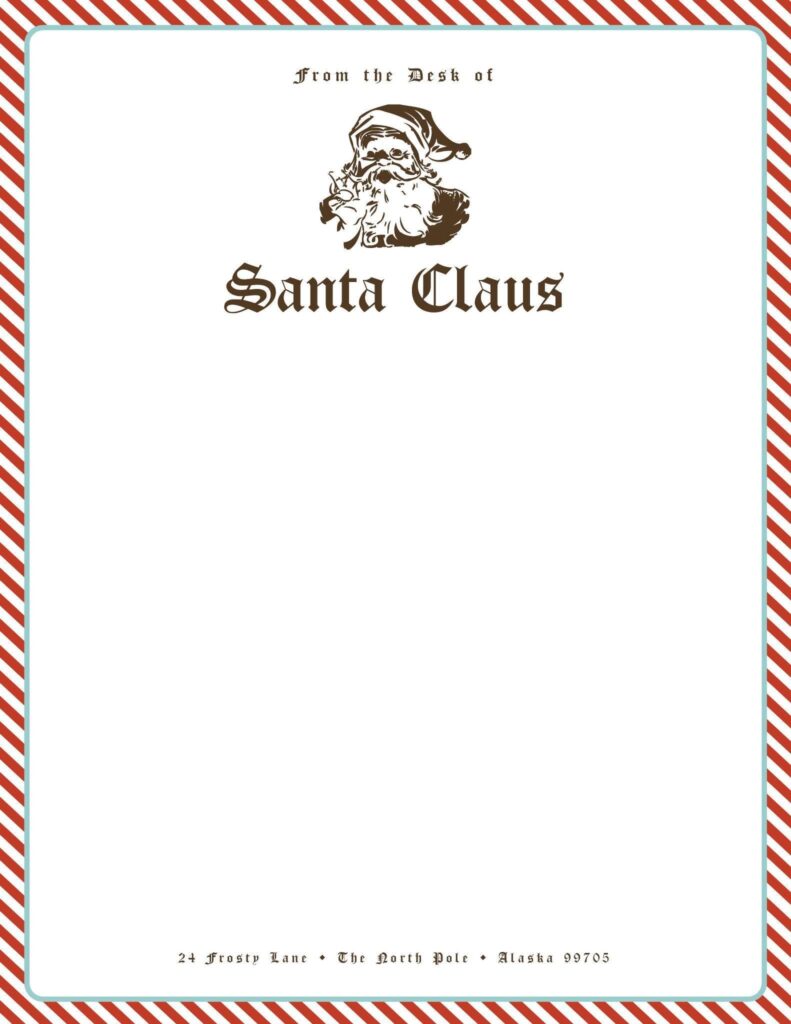 Free Santa Stationery Give Your Kids Their Very Own Personalized Letter From Santa This C Father Christmas Letters Dear Santa Letter Christmas Letter Template