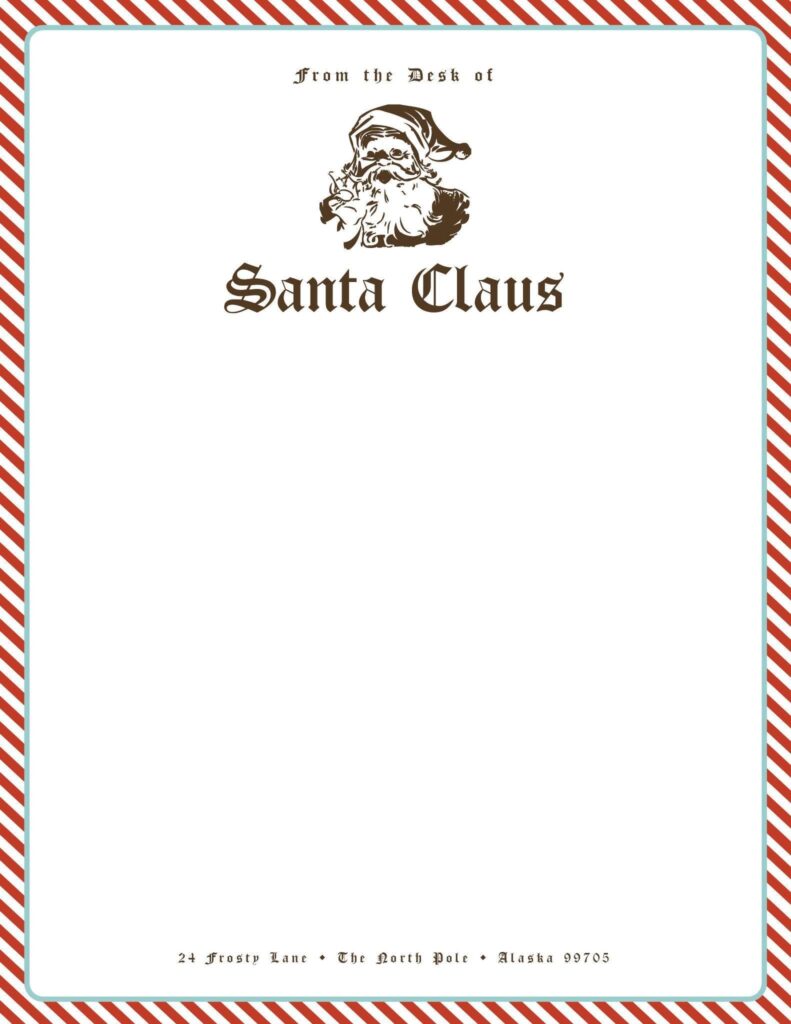 Free Santa Stationery Give Your Kids Their Very Own Personalized Letter From Santa This Christm Father Christmas Letters Dear Santa Letter Christmas Lettering