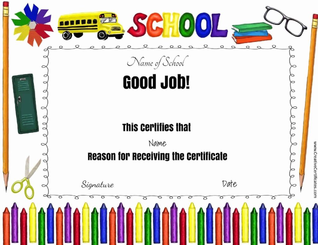 Free School Certificates Awards