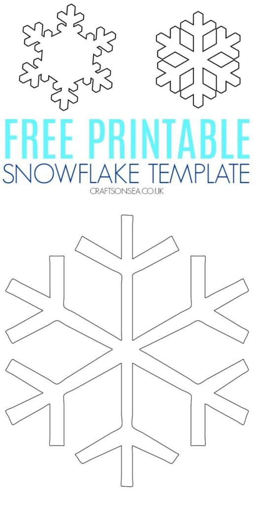FREE Snowflake Template Printable PDF Snowflake Template Printable Snowflake Template Winter Crafts For Kids